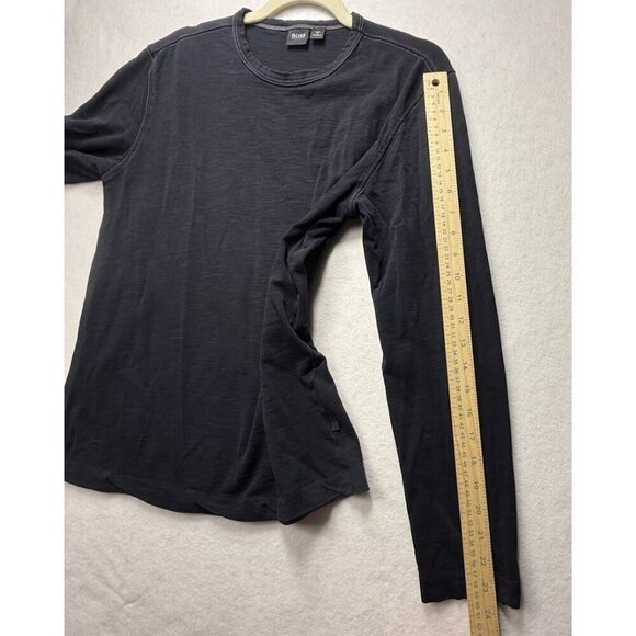Hugo Boss Long Sleeve Crewneck T-Shirt Men's Sz M Navy Blue Cotton Lightweight - Picture 9 of 9